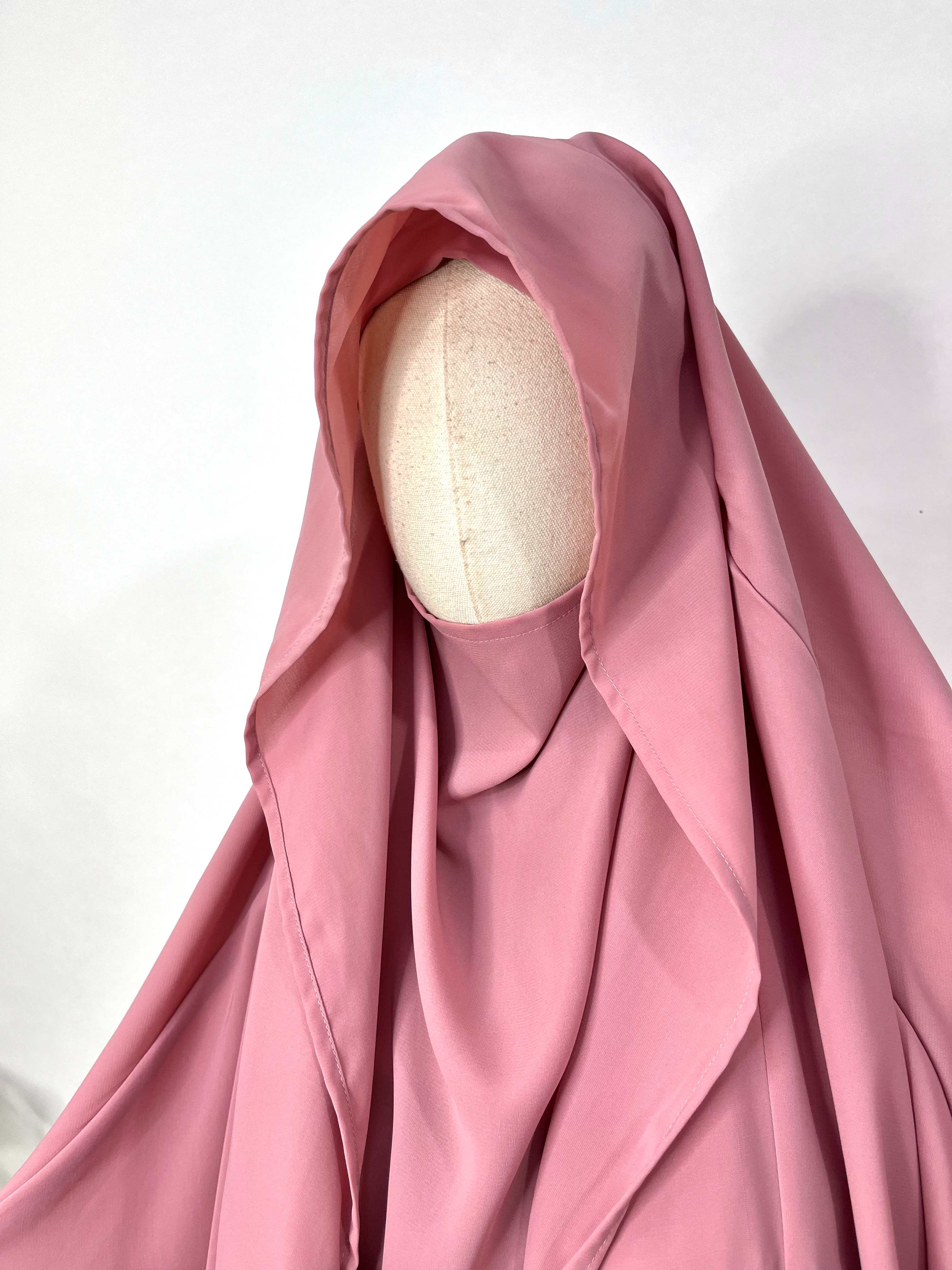 Pastel Pink Saudi Jilbab