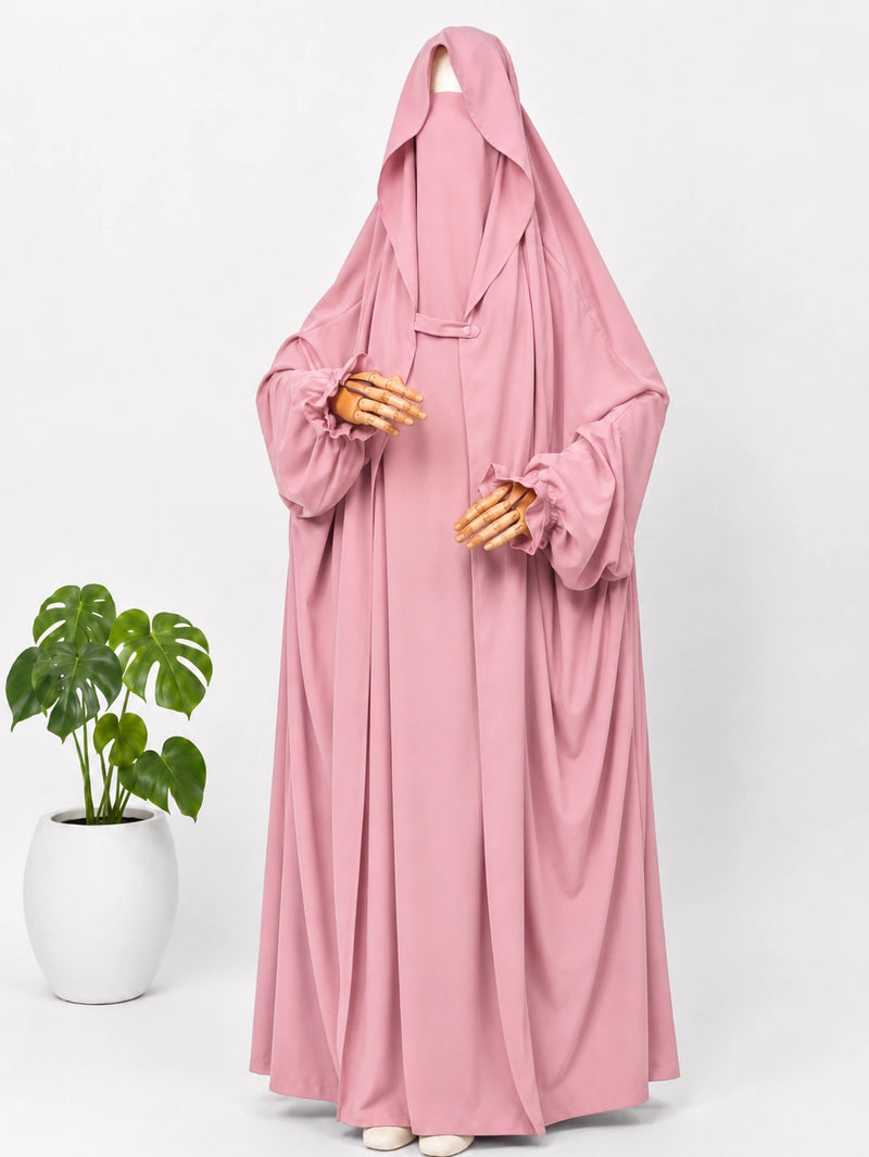 Pastel Pink Saudi Jilbab