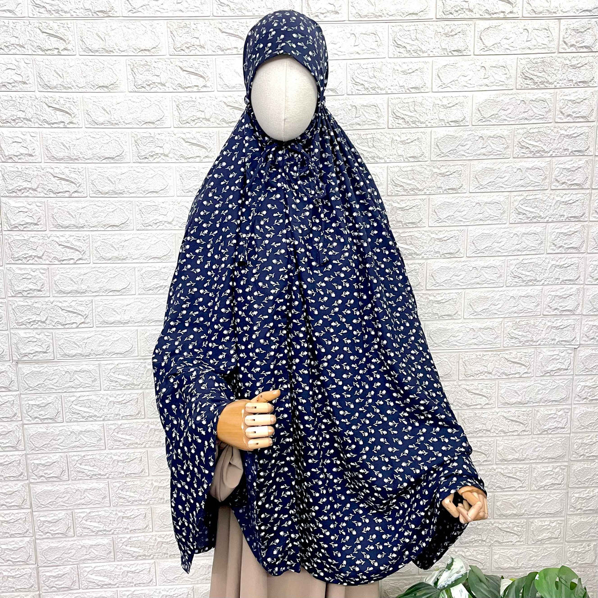 Blue Rayon Cotton Salah Khimar