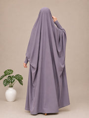 Lavender Jilbab With Smocked Sleeves