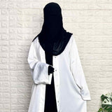 White Front Open TikTok Abaya