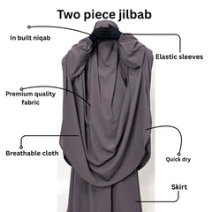 Lavender Two Pc Jilbab With Skirt
