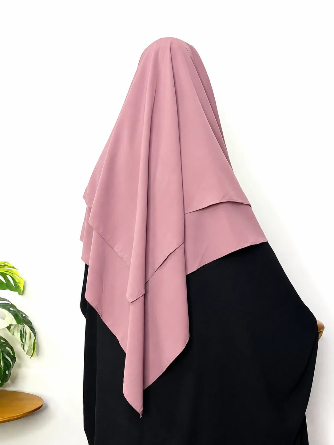 Pastel Pink Two Layers Diamond Khimar