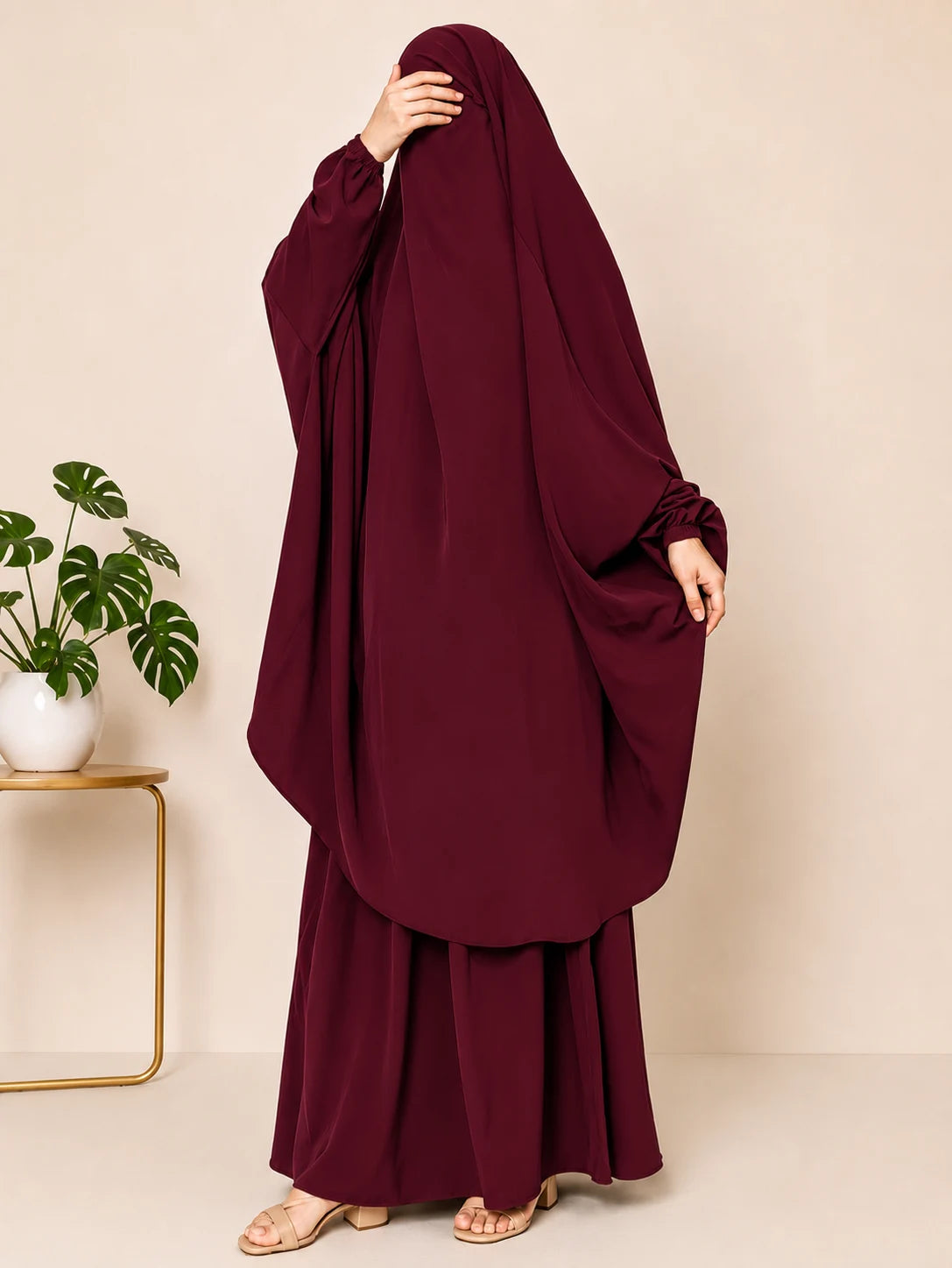 Maroon Two Pc Jilbab