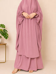 Two Pc Jilbab With Flower Sleeves