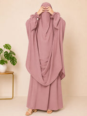 Two Pc Jilbab With Flower Sleeves