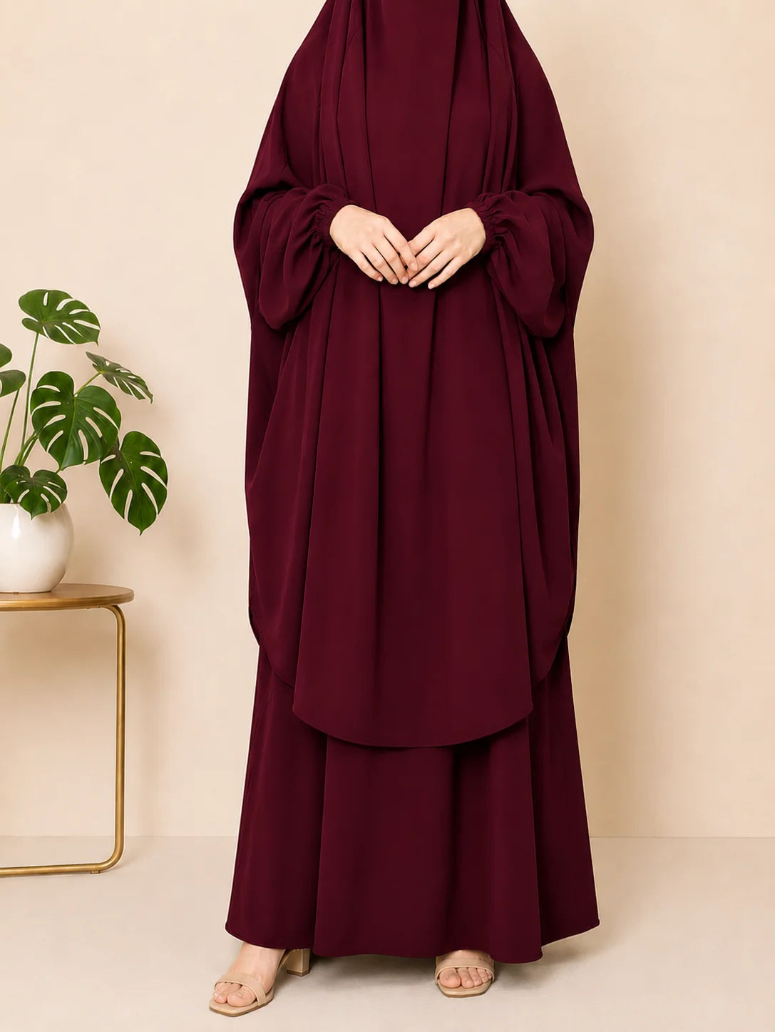 Maroon Two Pc Jilbab