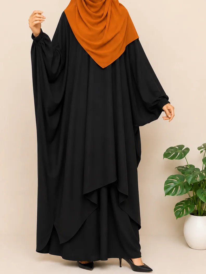 Black Two Pc Abaya