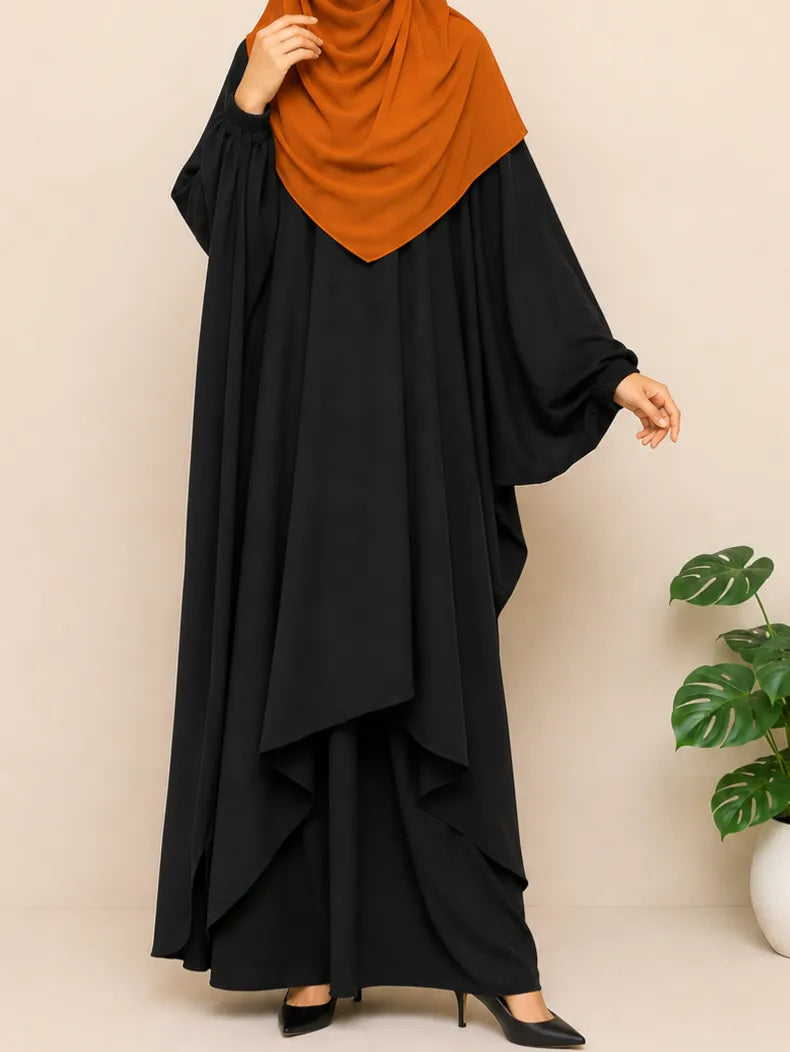Black Two Pc Abaya