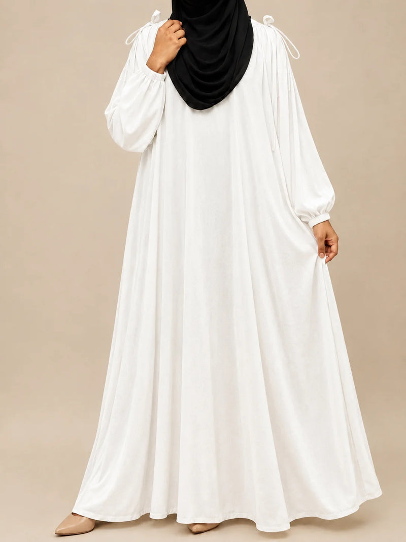 White IQRA String Abaya