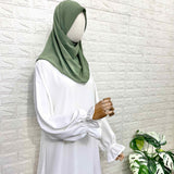 White Aline Abaya With Flower Sleeves