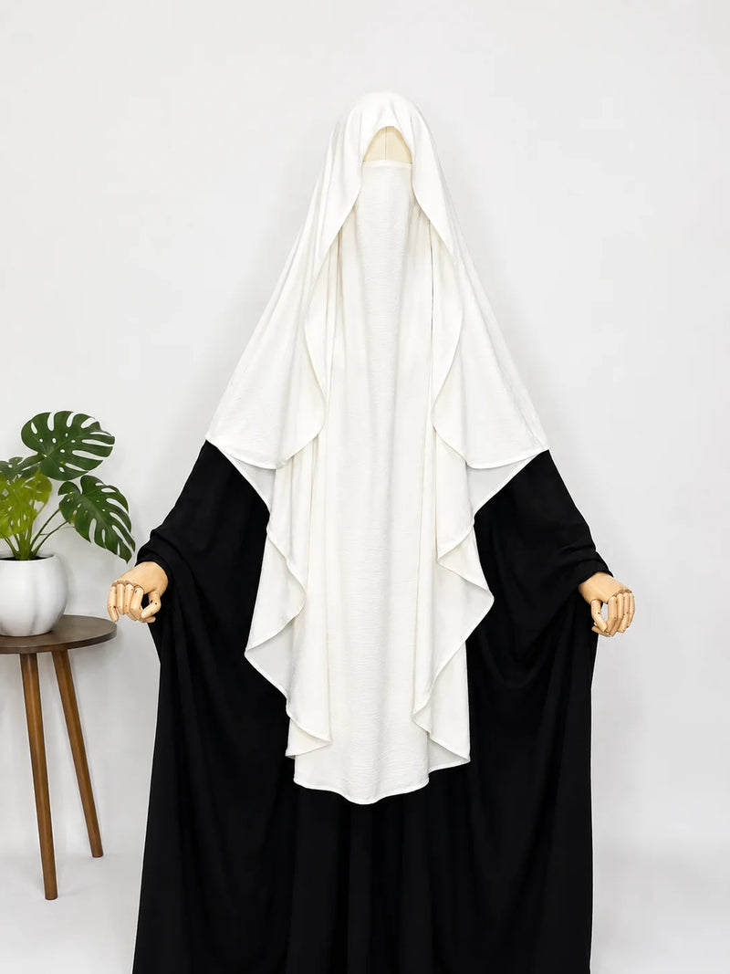 White Flap Round Khimar
