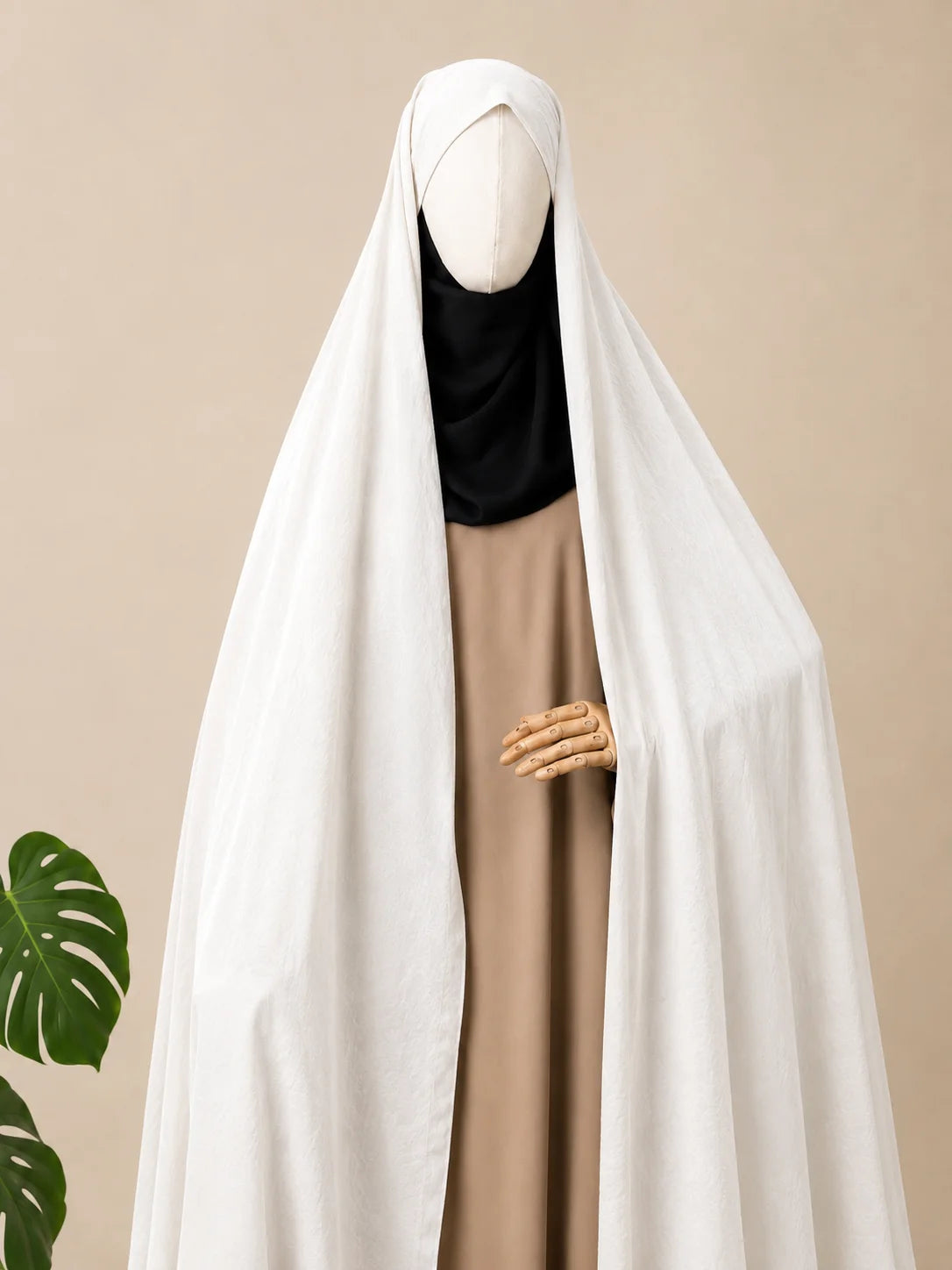 White Irani Chadar Without Sleeves