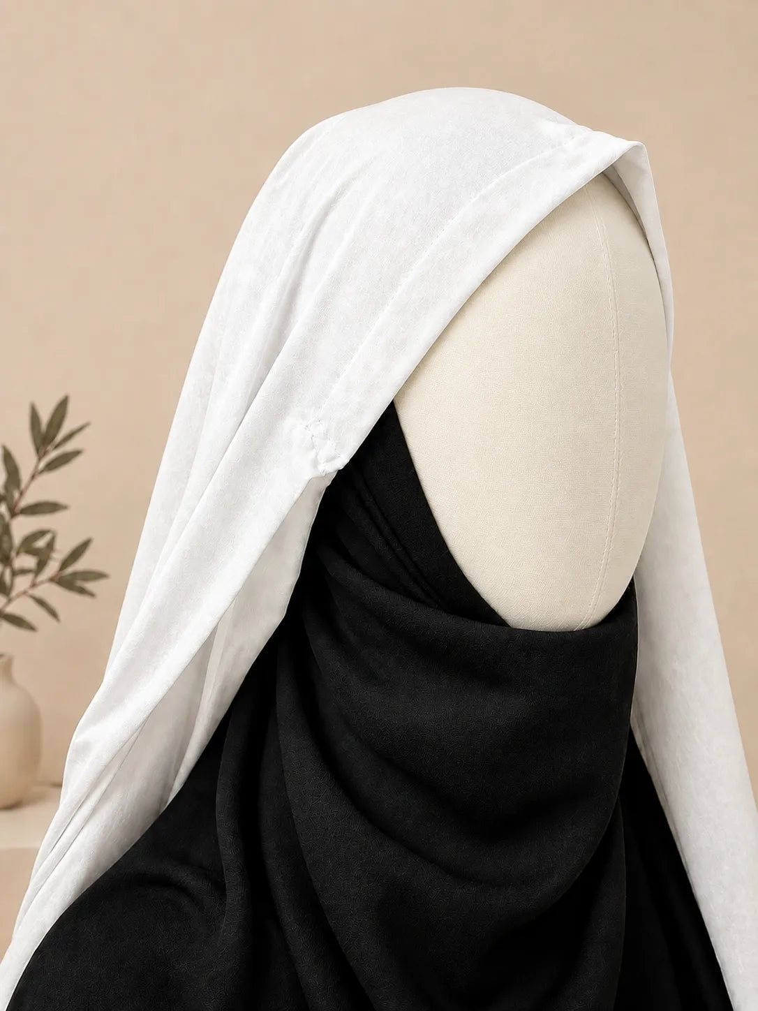 White Irani Chadar Without Sleeves