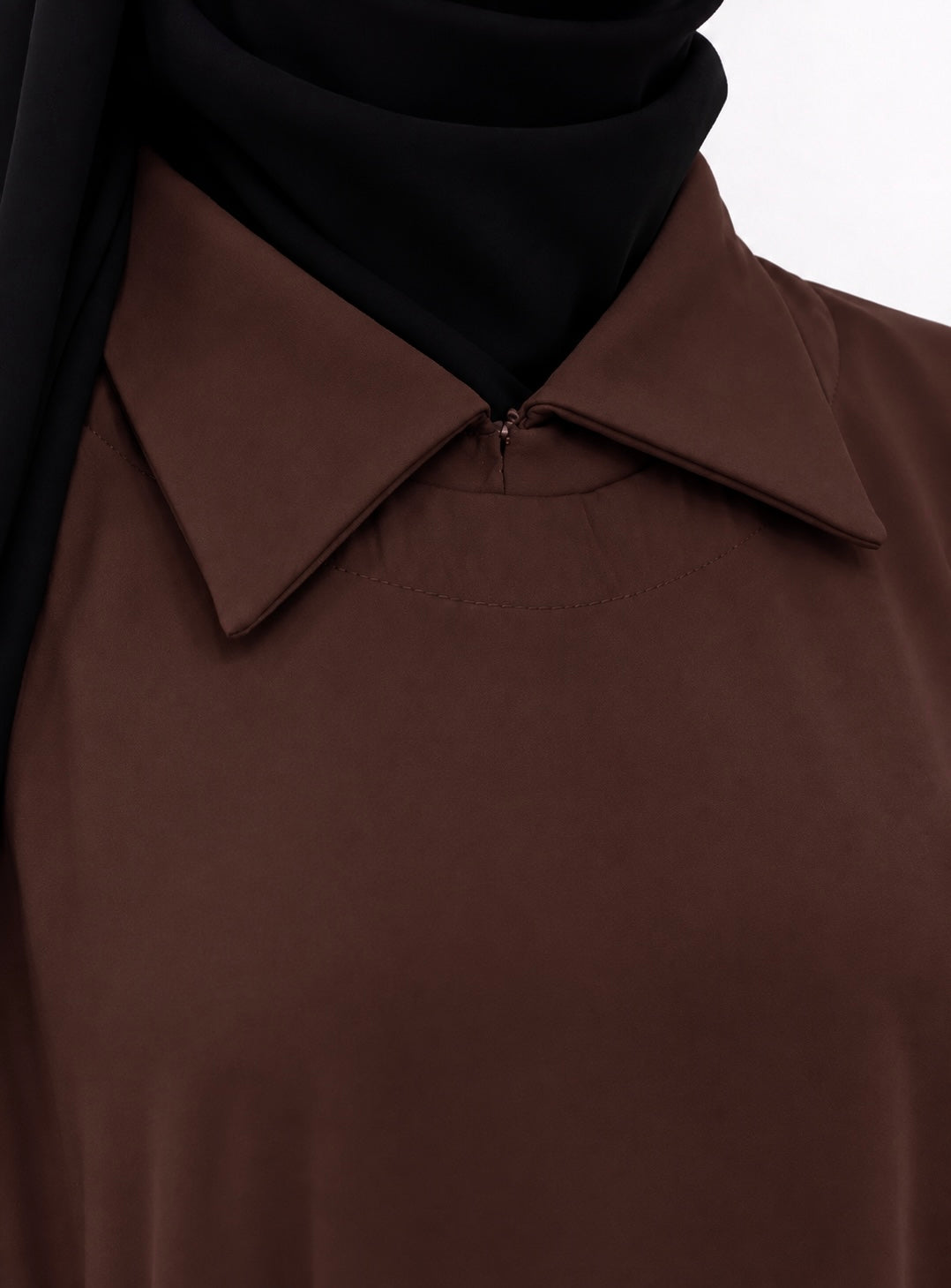 Brown Zeenat Abaya With Cape