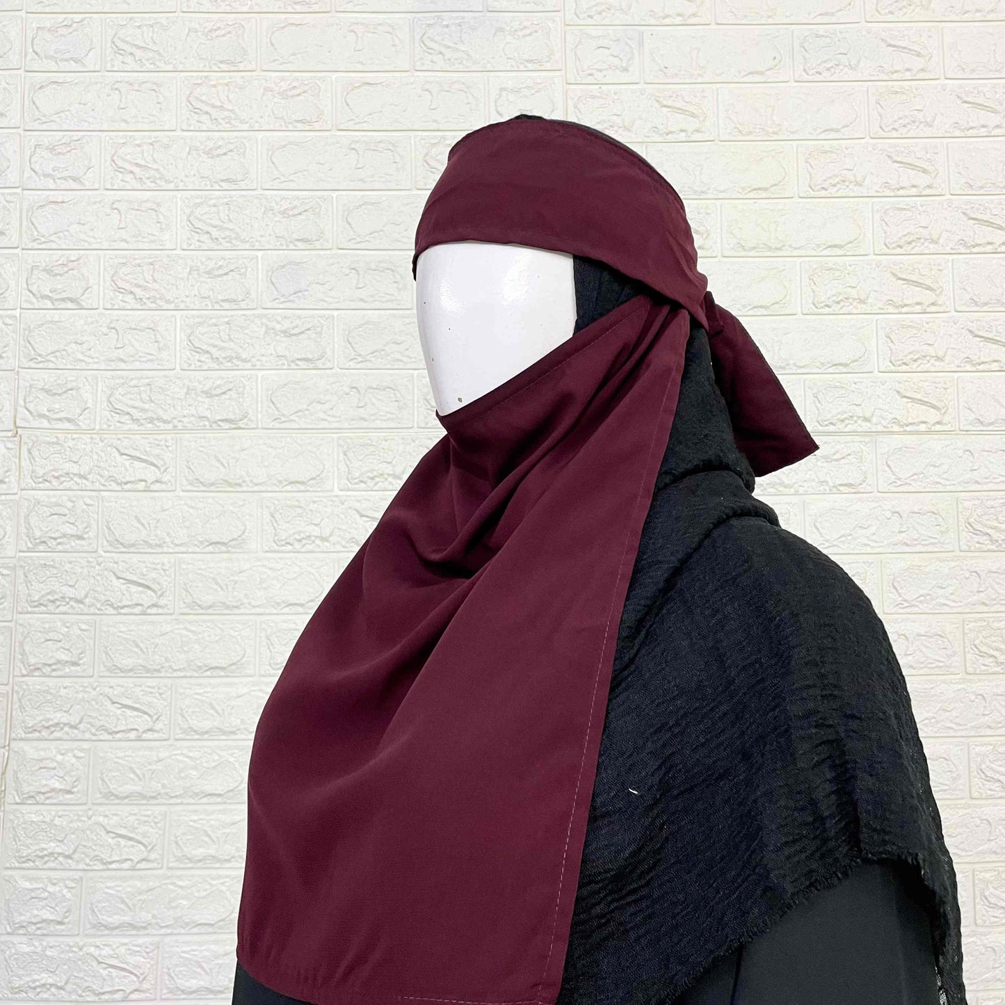 Maroon Pull Down Niqab