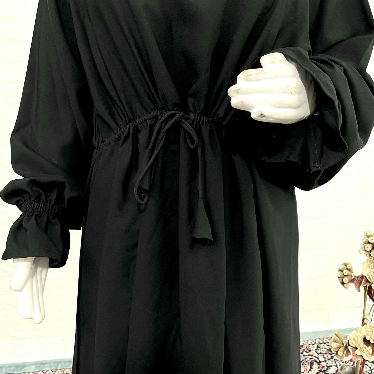 Basic Abaya With Elasticated Sleeves