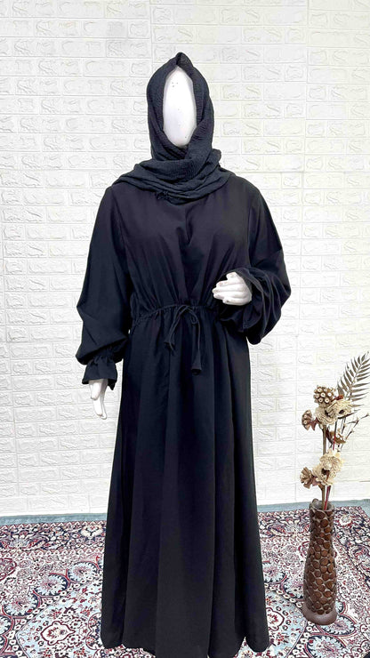 Basic Abaya With Elasticated Sleeves