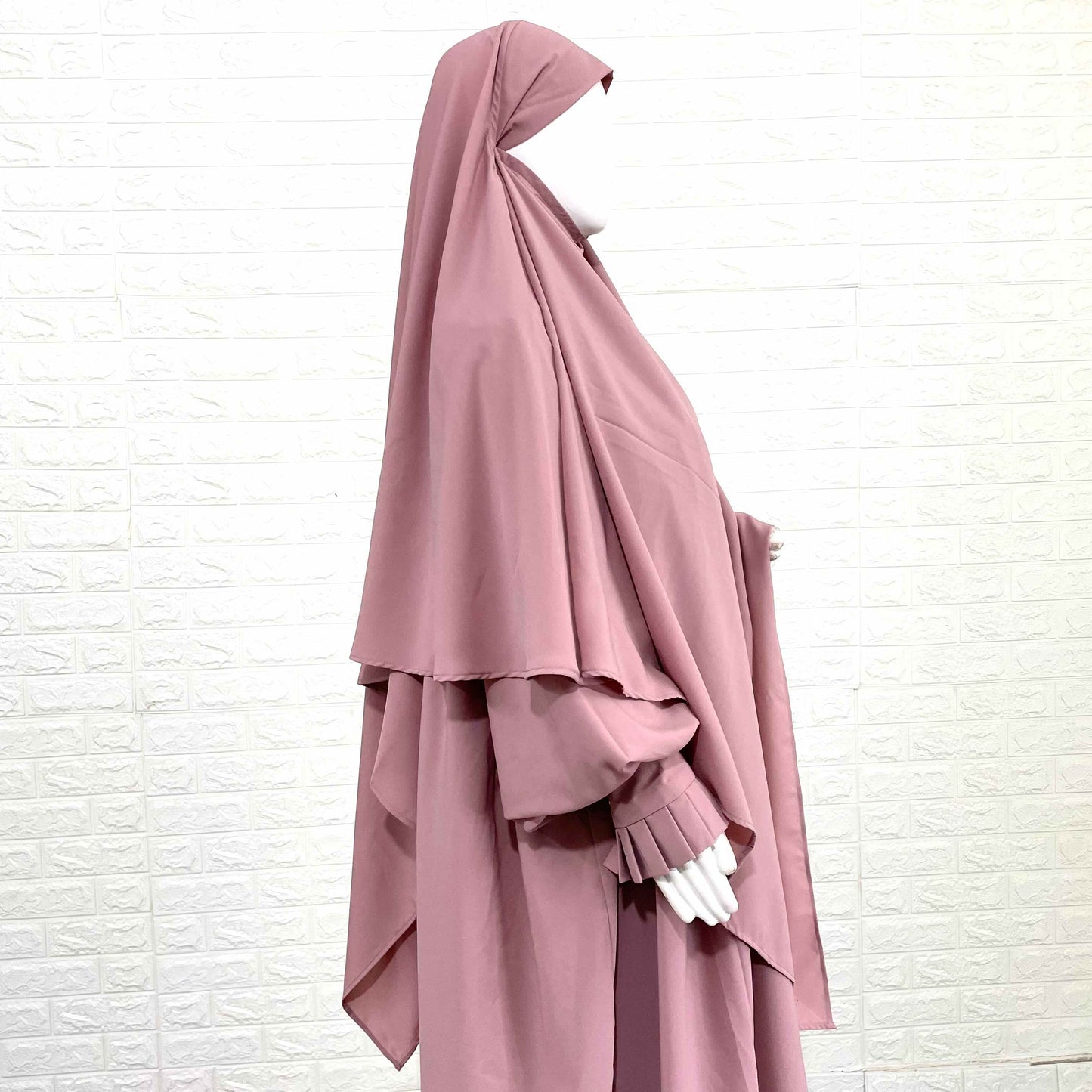 Pastel Pink Abaya Or Khimar Set