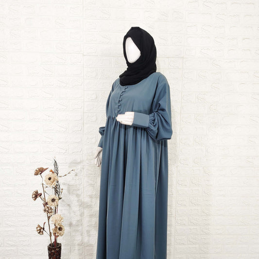 Gray Frill Basic Abaya