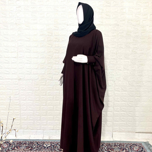 Brown Kaftan Abaya With Cuff Buttons