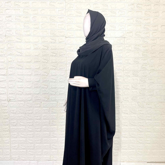 Black Kaftan Abaya With Cuff Buttons