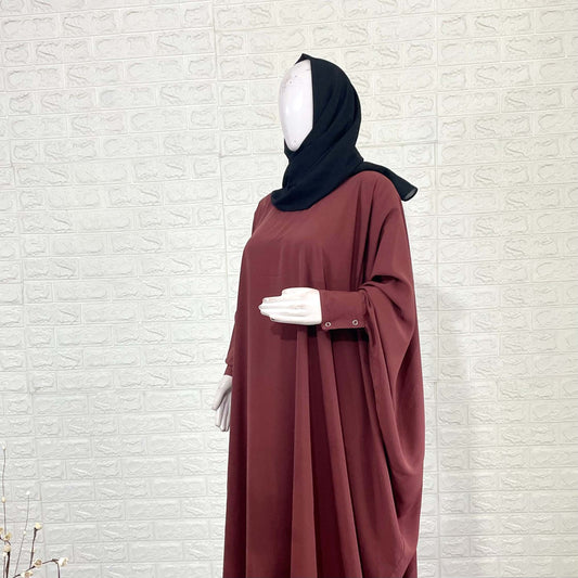 Pecan Kaftan Abaya With Cuff Buttons