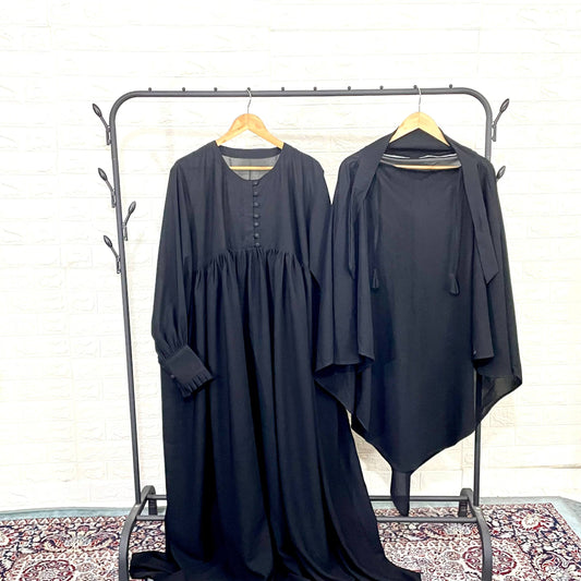 Black Abaya Or Khimar Set