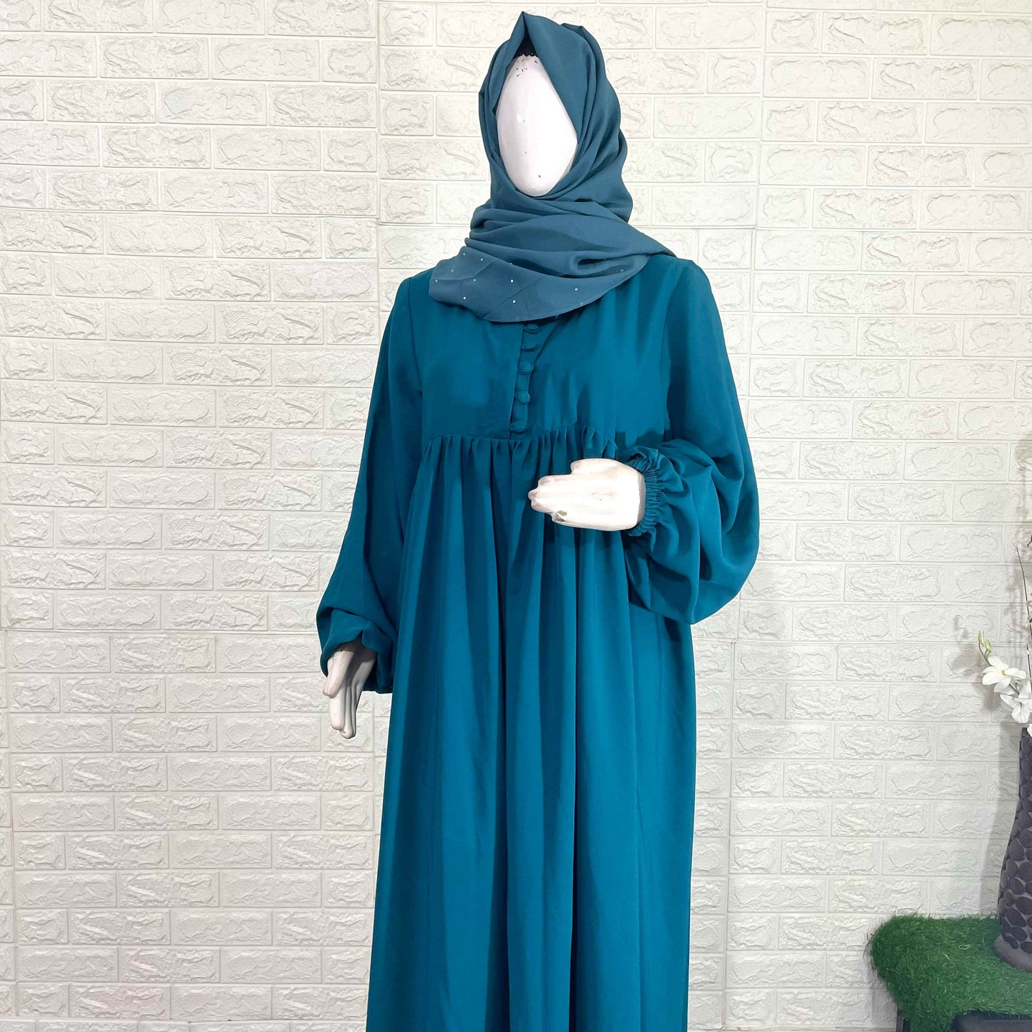 Teal Basic Abaya