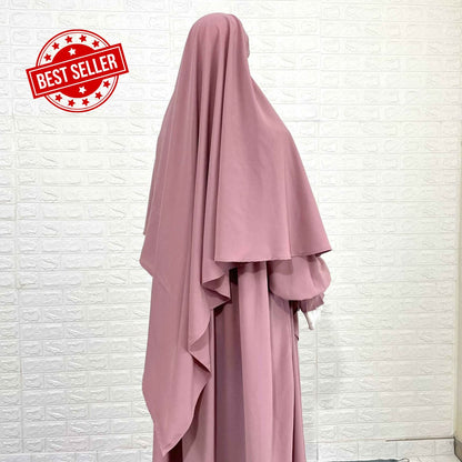 Pastel Pink Abaya Or Khimar Set